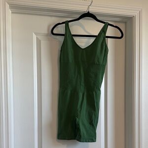 PINK Green Backless Active Romper